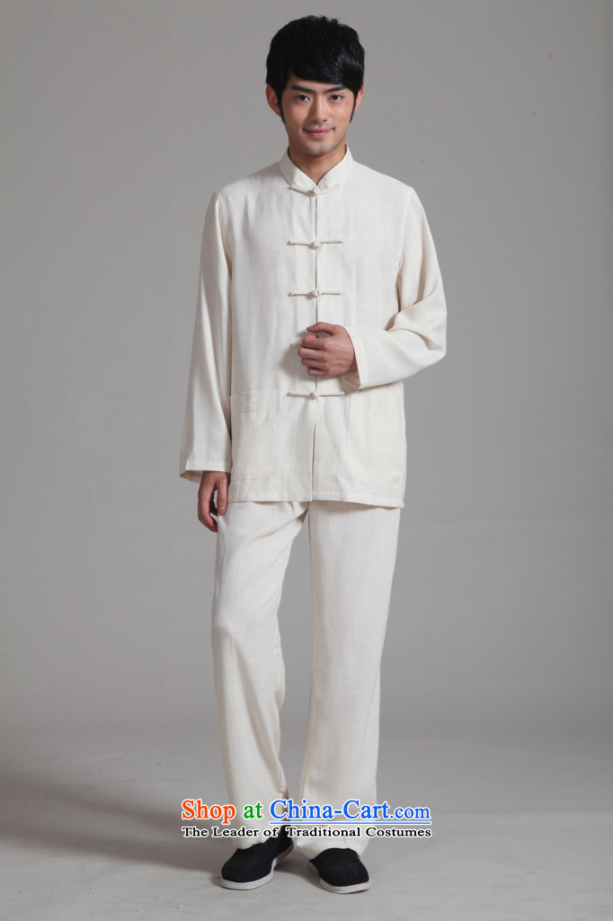 Ms Au King Mansion to 2015 men Tang Dynasty Package long-sleeved Mock-Neck Shirt cotton linen Kung Fu Tai Chi Kit - 2m White Kit M picture, prices, brand platters! The elections are supplied in the national character of distribution, so action, buy now enjoy more preferential! As soon as possible.