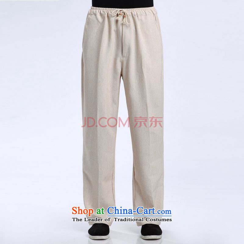 Ms Au King Mansion to men Tang pants elastic waist cotton linen trousers and pants casual pants - 1 TROUTHES XL, Miss Au King Mansion to , , , shopping on the Internet