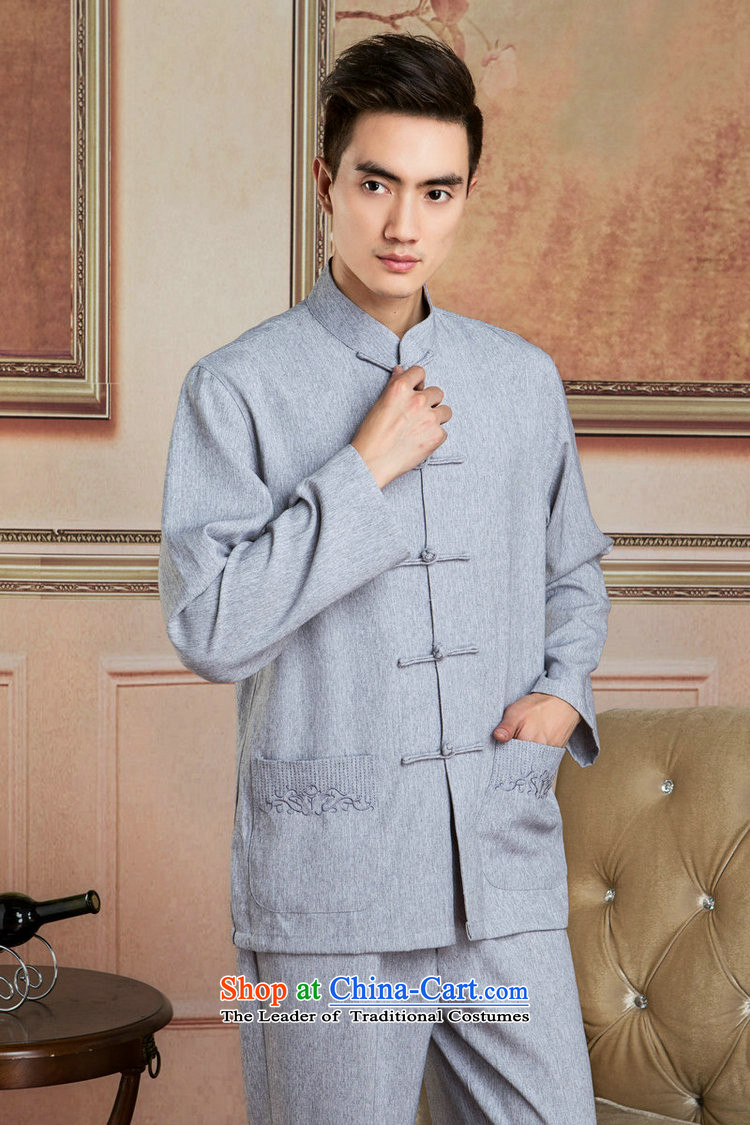 Ms Au King Mansion to Tang dynasty men long-sleeved sweater cotton linen collar Tang Dynasty Package kung fu tai chi service kit shirt - 2) packaged XXXL picture, prices, brand platters! The elections are supplied in the national character of distribution, so action, buy now enjoy more preferential! As soon as possible.