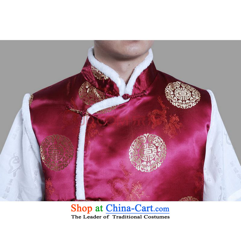 Ms Au King Mansion to 2015 New Men Tang blouses men's plus cotton vest -C wine red , L, to Jing Ge , , , shopping on the Internet