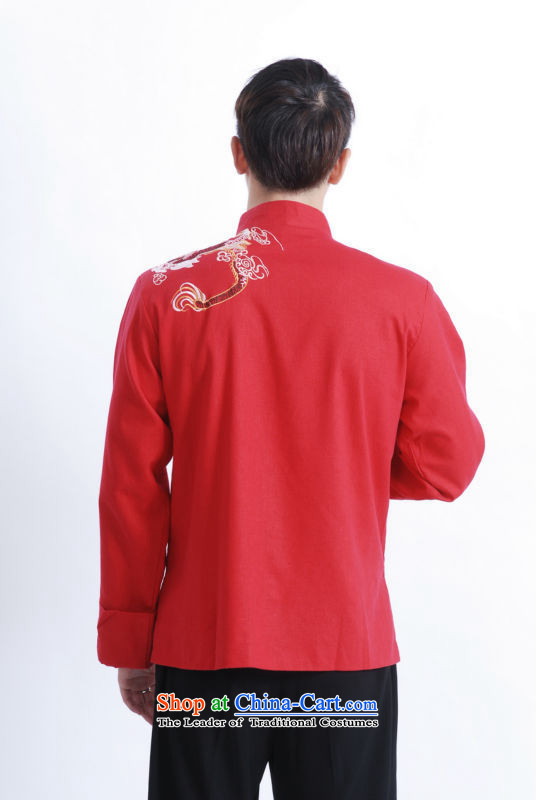 Ms Au King Mansion to Tang dynasty men long-sleeved national costumes men Tang jackets collar embroidery Chinese dragon M1122 RED XL Photo, prices, brand platters! The elections are supplied in the national character of distribution, so action, buy now enjoy more preferential! As soon as possible.