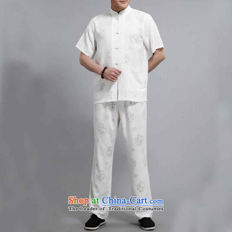 Hiv Rollet men summer short-sleeved Tang dynasty collar disc detained national costumes father boxed kit White XL, HIV (AICAROLINA ROLLET) , , , shopping on the Internet