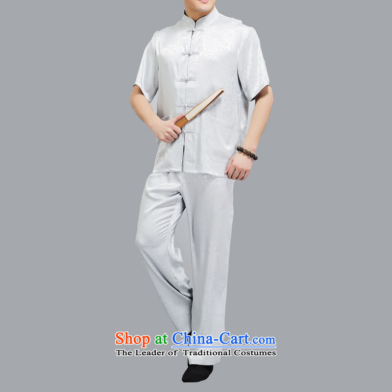 Rollet HIV from older men Mr Tang Dynasty Package for short-sleeved older men summer Chinese half sleeve male Tang dynasty light gray , L, HIV (AICAROLINA ROLLET) , , , shopping on the Internet