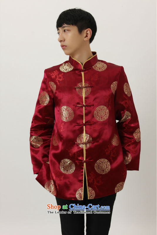 To Jing Ge older Tang dynasty China wind collar dress too Shou Yi wedding services will Chinese men and Tang dynasty M4004 wine red L picture, prices, brand platters! The elections are supplied in the national character of distribution, so action, buy now enjoy more preferential! As soon as possible.