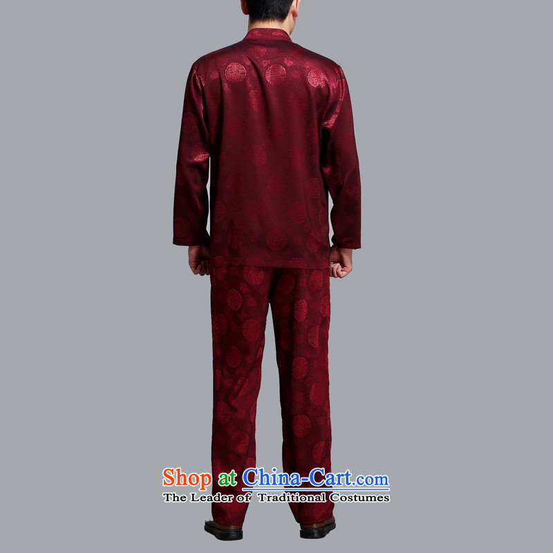 Hiv Rollet men Tang Dynasty Package in the summer of older men in spring and autumn Tang dynasty boxed long-sleeved shirt trouser press kit BOURDEAUX XL, HIV (AICAROLINA ROLLET) , , , shopping on the Internet