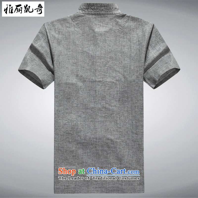 Alice Keci Tang dynasty in 2015, the elderly home and leisure China wind short-sleeved Tang Dynasty Chinese double men that short-sleeved blouses father load Tang gray 190, Alice keci shopping on the Internet has been pressed.