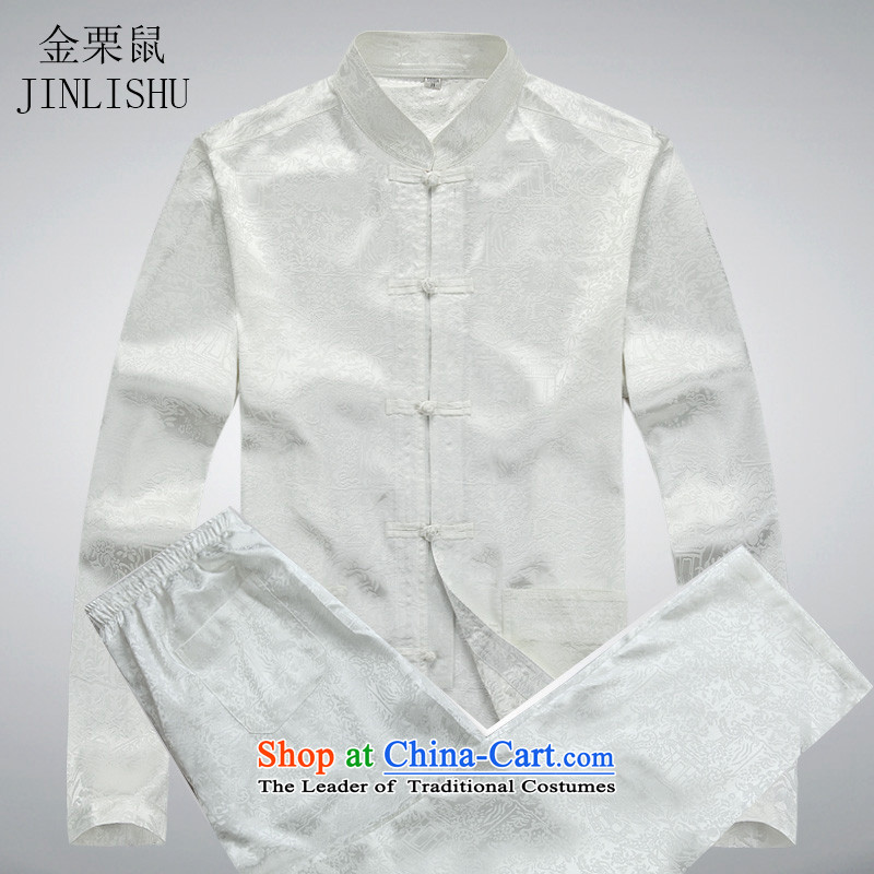 Kanaguri mouse in spring and summer new elderly men long-sleeved Tang Dynasty Package Install spring and summer load father men of ethnic Han-white kit M kanaguri mouse (JINLISHU) , , , shopping on the Internet