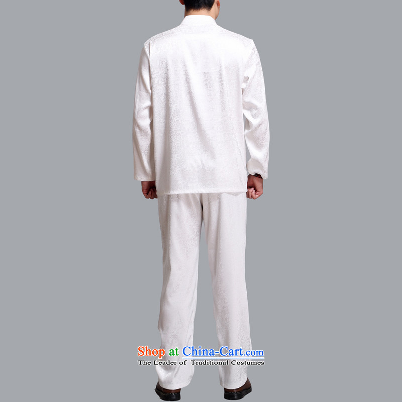 Hiv Rollet men Tang Dynasty Package in the summer of Tang Dynasty older men and the spring and summer of long-sleeved shirt with white XXL, pants kit (AICAROLINA HIV ROLLET) , , , shopping on the Internet
