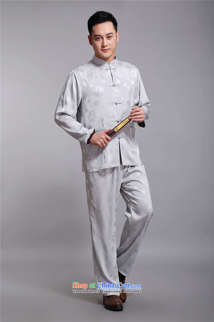 Hiv Rollet spring and summer new men in Tang Dynasty Older long-sleeved Kit China wind national costumes father replacing gold XXL picture, prices, brand platters! The elections are supplied in the national character of distribution, so action, buy now enjoy more preferential! As soon as possible.