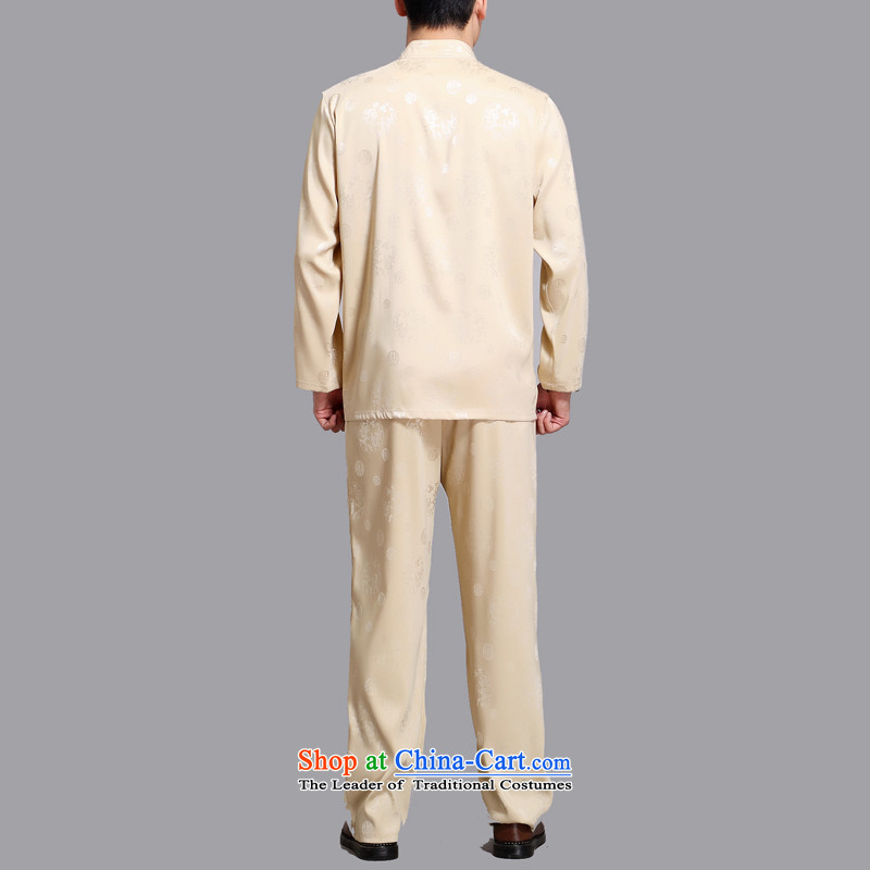 Hiv Rollet spring and summer new men in Tang Dynasty Older long-sleeved Kit China wind national costumes father replacing gold XXL, HIV ROLLET (AICAROLINA) , , , shopping on the Internet