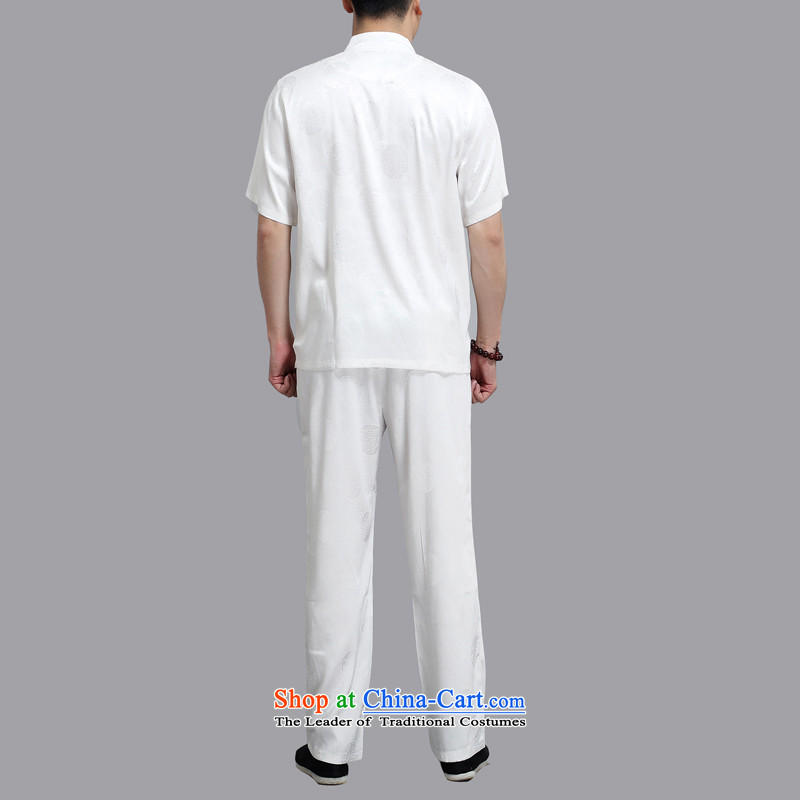 Hiv Rollet men Tang dynasty short-sleeved Han-xia men and boys Kit Tang Dynasty Chinese shirt loose white XL, HIV (AICAROLINA ROLLET) , , , shopping on the Internet