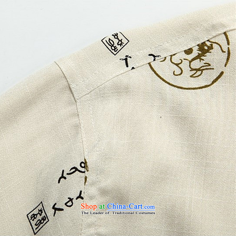 Rollet HIV Tang dynasty in the number of older men and short-sleeved summer Chinese cotton linen Tang blouses men linen Tang Dynasty Han-Menswear white XXL, HIV ROLLET (AICAROLINA) , , , shopping on the Internet
