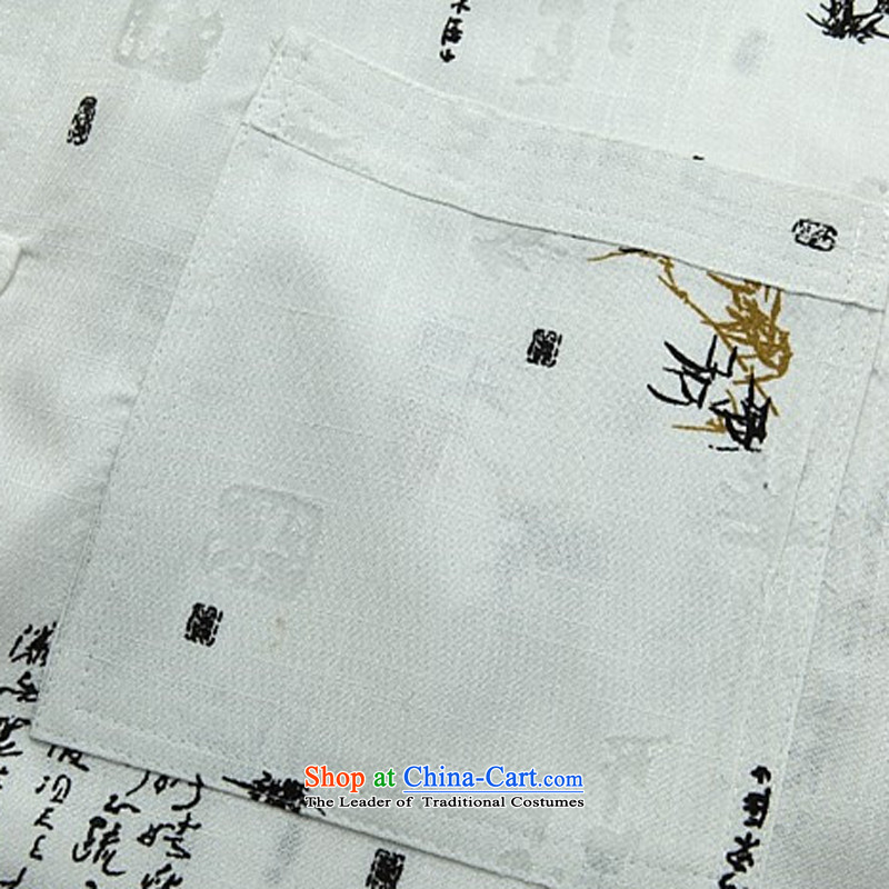 Kanaguri mouse in Tang Dynasty older men and short-sleeved shirt older older persons Summer Package Boxed men dad grandpa blouses white , L kanaguri mouse (JINLISHU) , , , shopping on the Internet