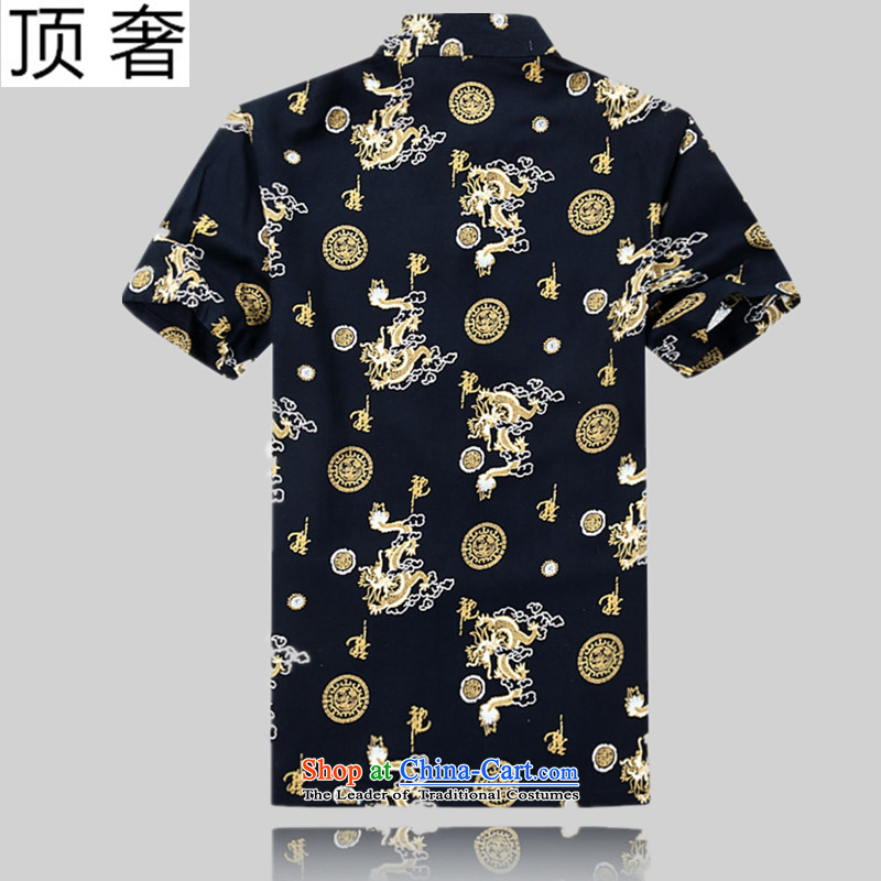 Top Luxury Tang dynasty China wind short-sleeved thin plate deduction of ethnic costumes men in spring and summer youth Tang Dynasty Chinese Men's Mock-Neck Shirt jackets with 05 gold, 180, top luxury shopping on the Internet has been pressed.