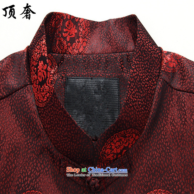Top Luxury Tang dynasty men 2015 New Tang dynasty in long-sleeved older couples Tang dynasty father boxed loose large code disk clip cotton jacket red T-shirt men's shirts 190, male top luxury shopping on the Internet has been pressed.