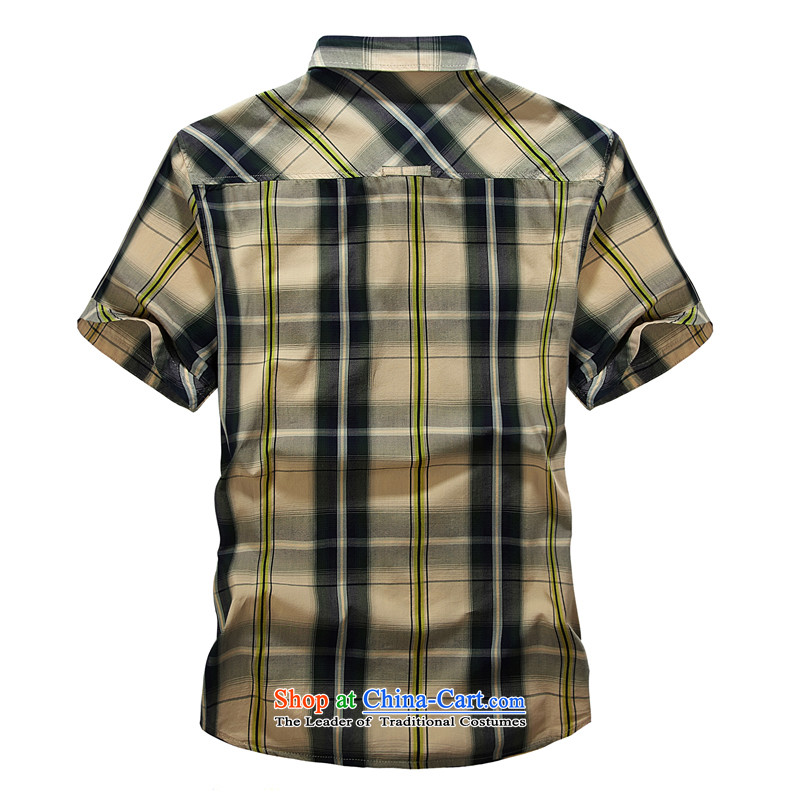 Jeep chariot short-sleeved shirt and lisping pure cotton shirt 8511 large grid- XL, jeep chariot jeepchariot (shopping on the Internet has been pressed.)