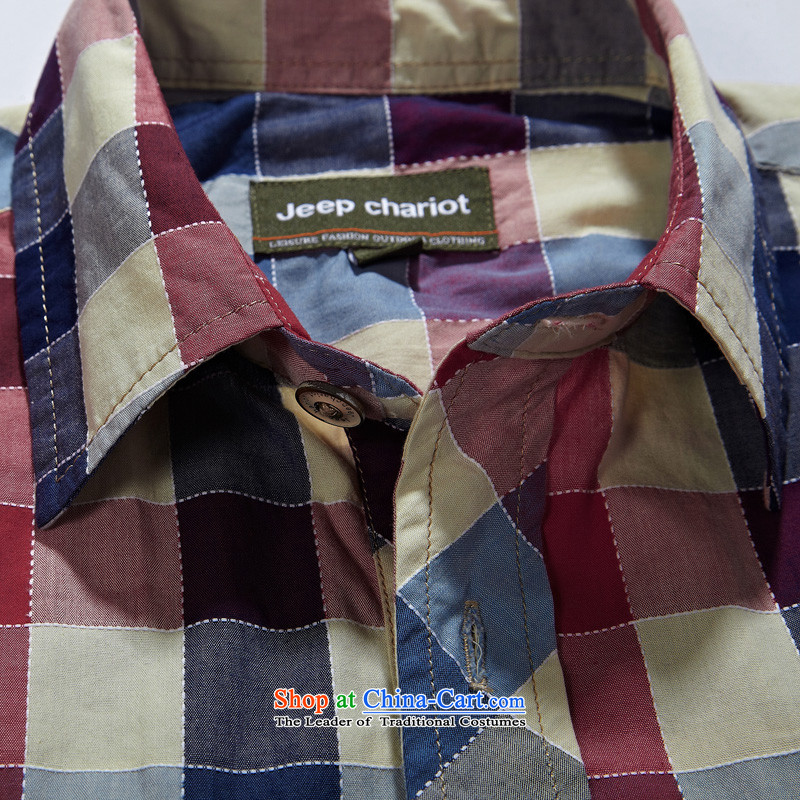 Jeep chariot short-sleeved shirt men checked short sleeve shirt ironing from 8512- L, jeep chariot jeepchariot (shopping on the Internet has been pressed.)