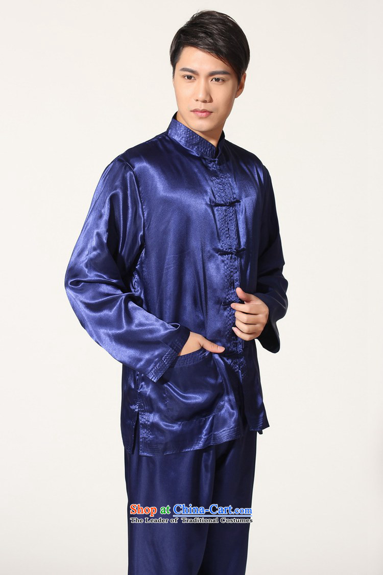 In accordance with the new fuser daily improved Chinese collar single row tie long-sleeved shirt Tang Dynasty Package and the services of the Netherlands LGD/M3012# kung fu blue L picture, prices, brand platters! The elections are supplied in the national character of distribution, so action, buy now enjoy more preferential! As soon as possible.