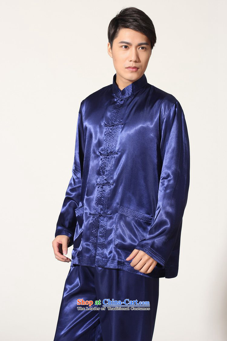 In accordance with the new fuser daily improved Chinese collar single row tie long-sleeved shirt Tang Dynasty Package and the services of the Netherlands LGD/M3012# kung fu blue L picture, prices, brand platters! The elections are supplied in the national character of distribution, so action, buy now enjoy more preferential! As soon as possible.