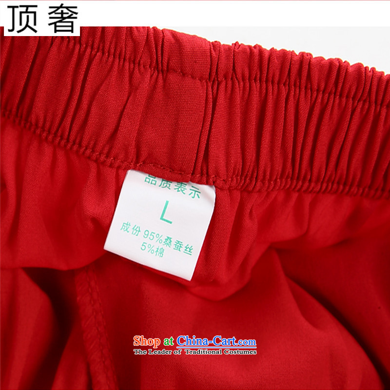 Top Luxury men Tang Dynasty Package Short-Sleeve Men of older persons in the new summer load Tang Tang dynasty short-sleeved T-shirt and summer national costumes and China wind shirt Short-Sleeve Men Red Kit Plus top 185 Yi pants luxury shopping on the In