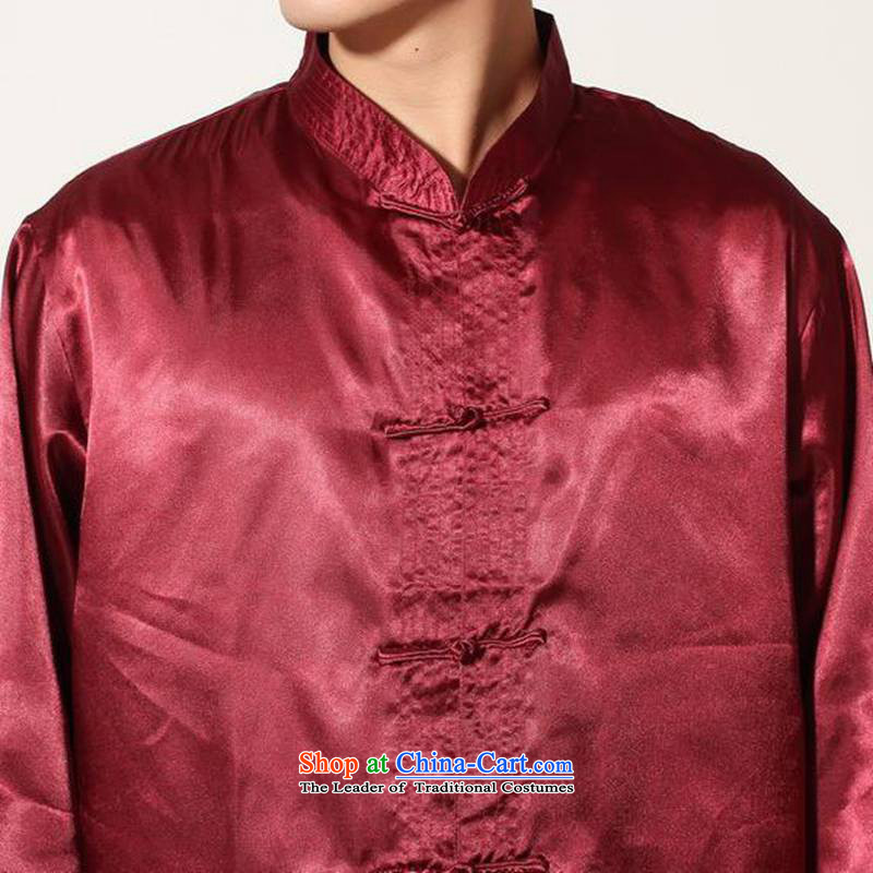 In accordance with the fuser trendy new) Older Men's Long-Sleeve straight up a Field installed kit Tang detained kung fu shirt sanshou LGD/M3011# services  in accordance with the fuser 2XL, red sauce shopping on the Internet has been pressed.