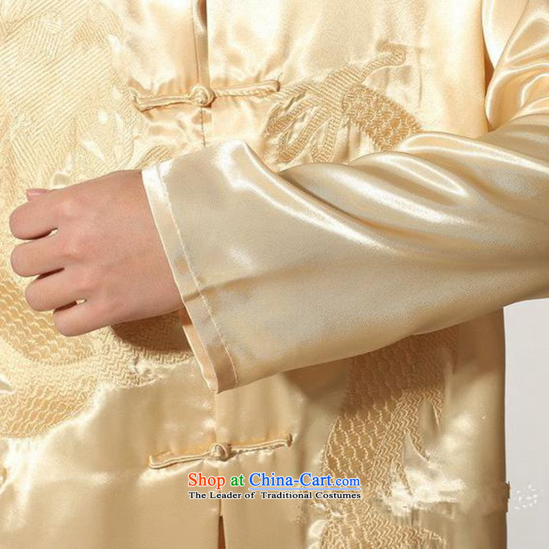 In accordance with the fuser trendy new) older men a field-embroidered dragon Tang Dynasty Package and the Netherlands LGD/M0012# services kung fu beige XL, in accordance with the fuser has been pressed shopping on the Internet