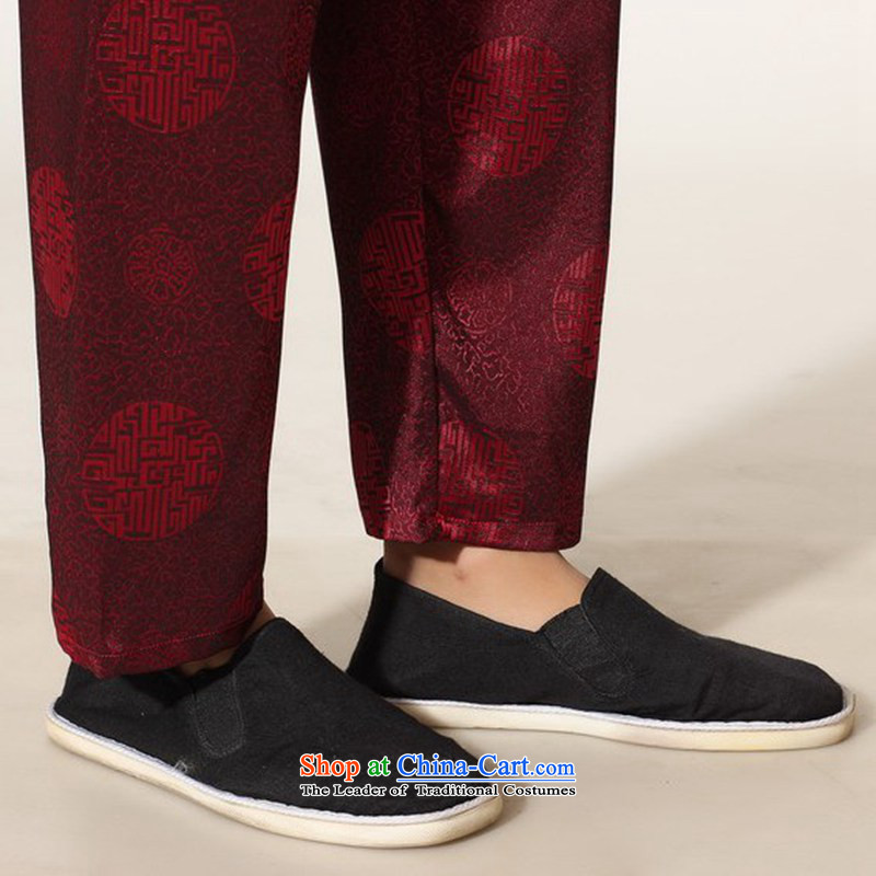 In accordance with the stylish new fuser men China wind improved direct a grain of deduction badges of long-sleeved shirt casual pants Tang Dynasty Package and the service in accordance with the -A black, L LGD/M0049# fuser , , , shopping on the Internet