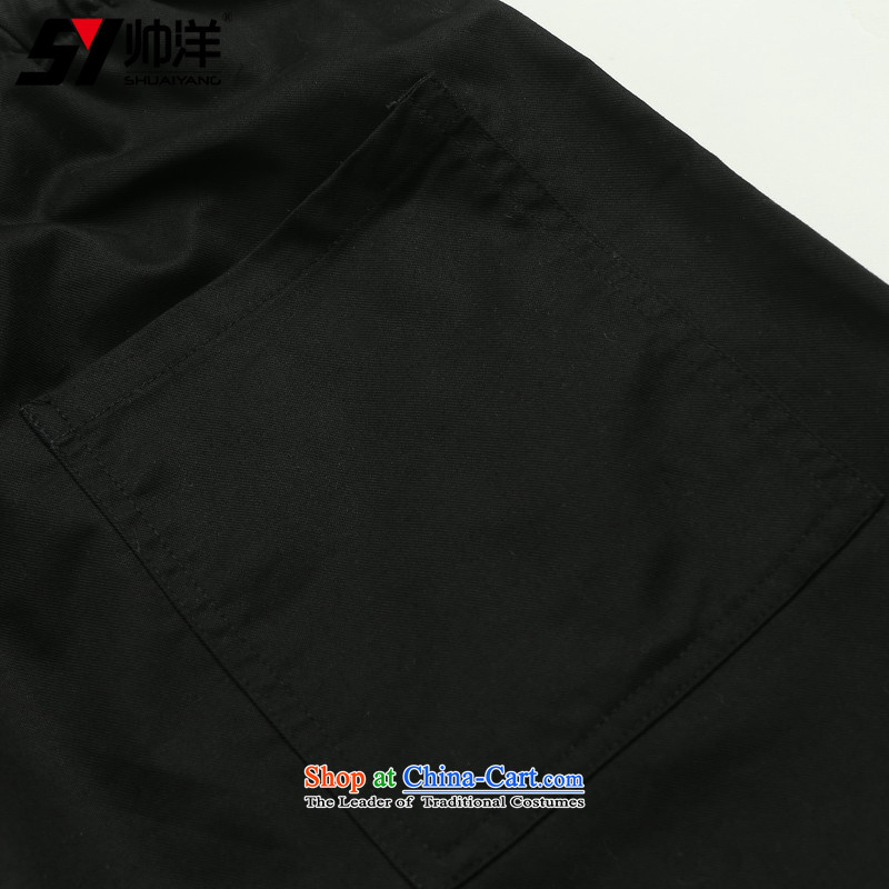 Spring 2015 Yang Shuai New Men Tang pants China Wind Pants and cotton national costumes loose version of Chinese elastic waist comfort with a straight black 41/175, SHUAIYANG Yang (Shuai) , , , shopping on the Internet