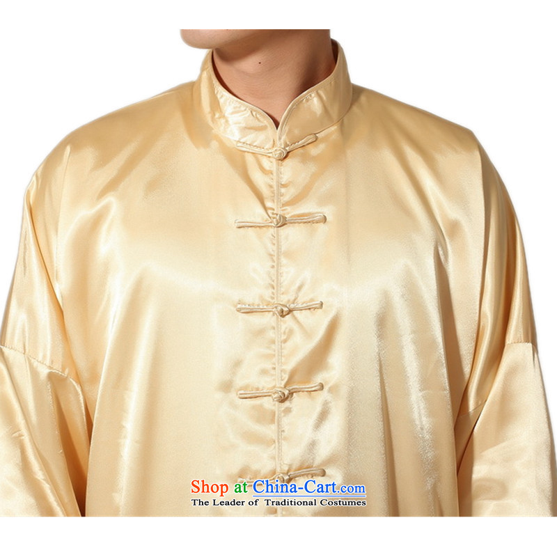 In accordance with the fuser trendy new) older men Chinese clothing Tang Dynasty Package kung fu tai chi kit shirt sanshou Lgd/m0048# Services -D GOLD XL, in accordance with the fuser has been pressed shopping on the Internet