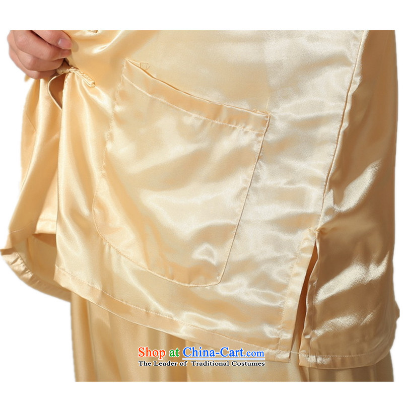 In accordance with the fuser trendy new) older men Chinese clothing Tang Dynasty Package kung fu tai chi kit shirt sanshou Lgd/m0048# Services -D GOLD XL, in accordance with the fuser has been pressed shopping on the Internet