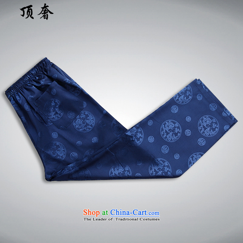 Top Luxury 2015 new festive men short-sleeved blouses Tang Tang dynasty leisure and business men and short-sleeved summer Dark Blue Men's Mock-Neck China wind Han-Dark Blue Kit 170, the top luxury shopping on the Internet has been pressed.
