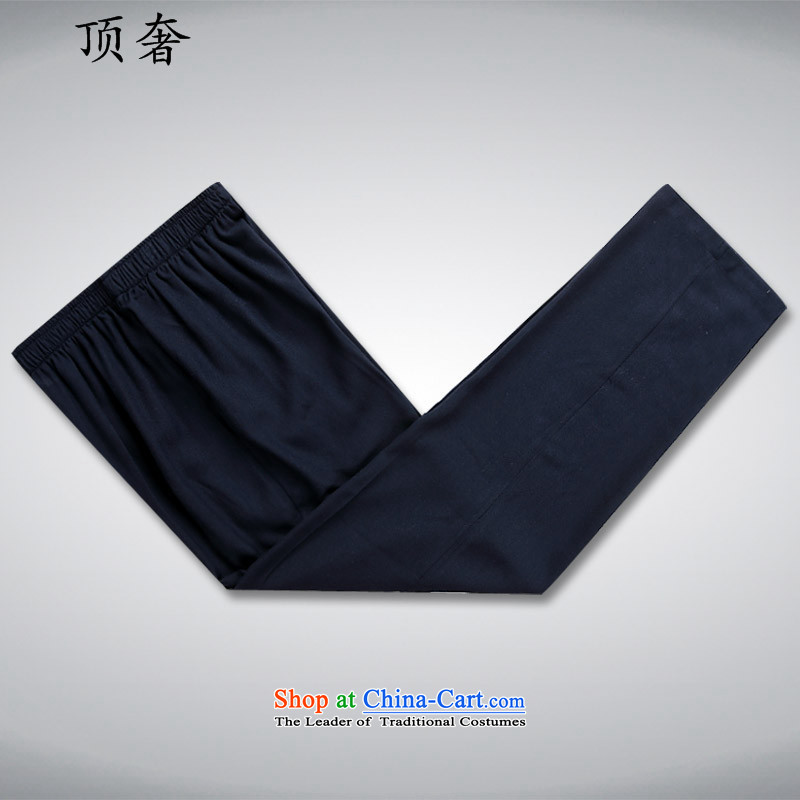 Top Luxury Tang dynasty male summer in older men short-sleeved Tang Dynasty Package manually disc detained Chinese white short-sleeved leisure wears his father Father replacing mock Blue Kit 170, the top luxury shopping on the Internet has been pressed.