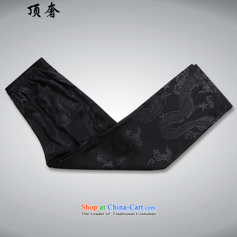 Top Luxury  2015 New in spring and autumn replacing Tang dynasty older men Kit Chinese dragon men xl father Tang Tray Charge short-sleeve kit long-sleeved shirt black 170, the top luxury shopping on the Internet has been pressed.