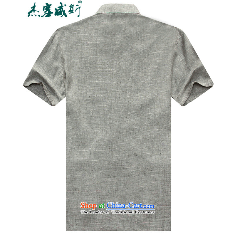 In the new kit, male summer solid color cotton linen collar short-sleeved shirt with tie manually install gray 175 Jie Tang In Wisconsin, , , , shopping on the Internet