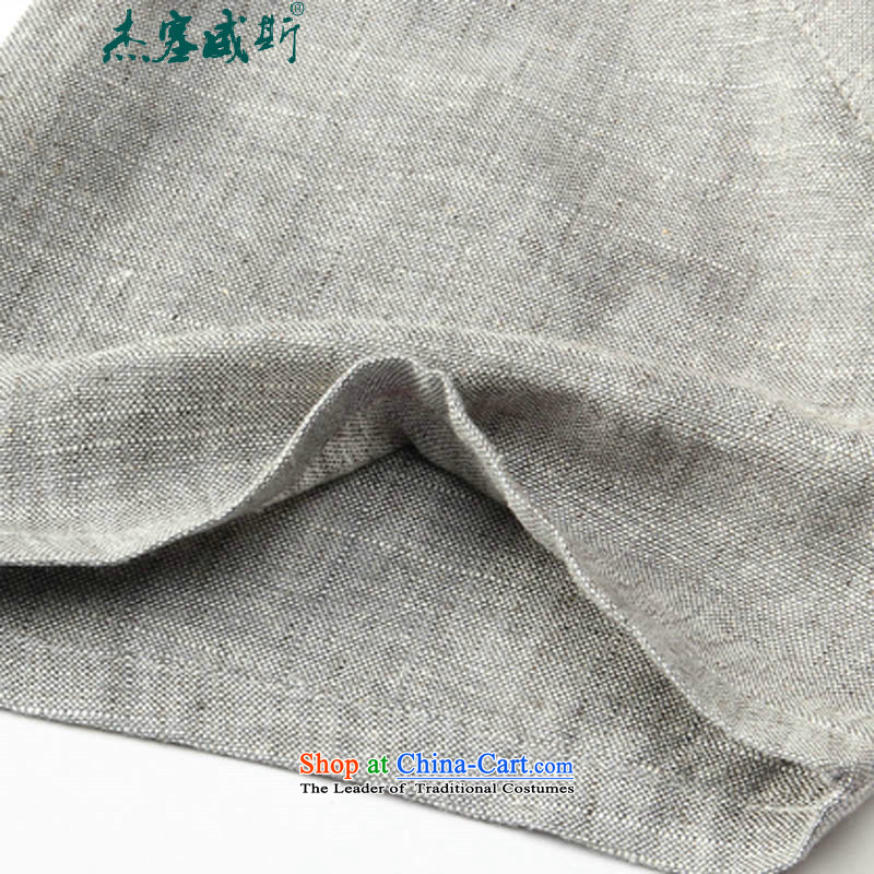 In the new kit, male summer solid color cotton linen collar short-sleeved shirt with tie manually install gray 175 Jie Tang In Wisconsin, , , , shopping on the Internet