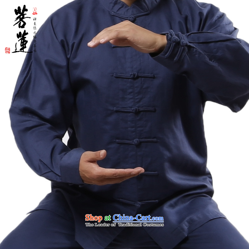 On cotton linen flax Lin dulls thin, men and women serving long-sleeved ball-tai chi meditation martial arts practitioners show services morning gray-blue XL, pursue Wu , , , shopping on the Internet