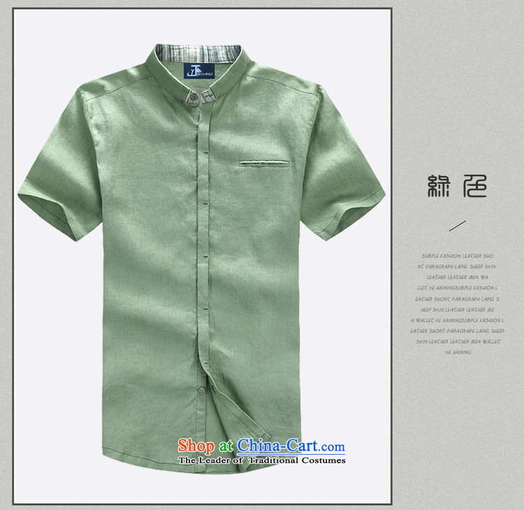 - Wolf JIEYA-WOLF, New Tang Dynasty Short-Sleeve Men's smaller flip style leisure cotton linen solid color summer Tang Dynasty Men's Shirt trend fitted rose 170/M picture, prices, brand platters! The elections are supplied in the national character of distribution, so action, buy now enjoy more preferential! As soon as possible.