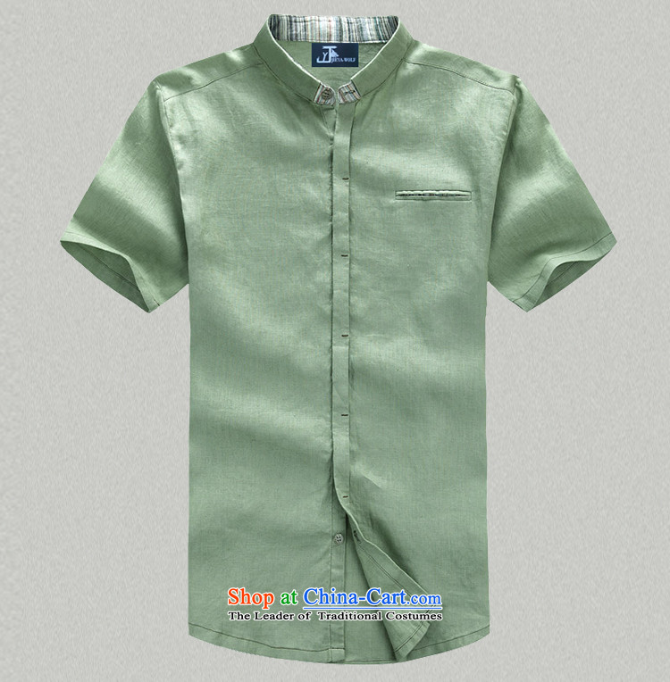 - Wolf JIEYA-WOLF, New Tang Dynasty Short-Sleeve Men's smaller flip style leisure cotton linen solid color summer Tang Dynasty Men's Shirt trend fitted rose 170/M picture, prices, brand platters! The elections are supplied in the national character of distribution, so action, buy now enjoy more preferential! As soon as possible.