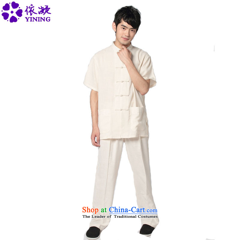 In accordance with the stylish new fuser men retro sheikhs wind short-sleeved Chinese tunic two kits Tang Dynasty Package Thermal Tai Chi Kit -10# WNS/2350# services in accordance with the fuser has been pressed 3XL, shopping on the Internet