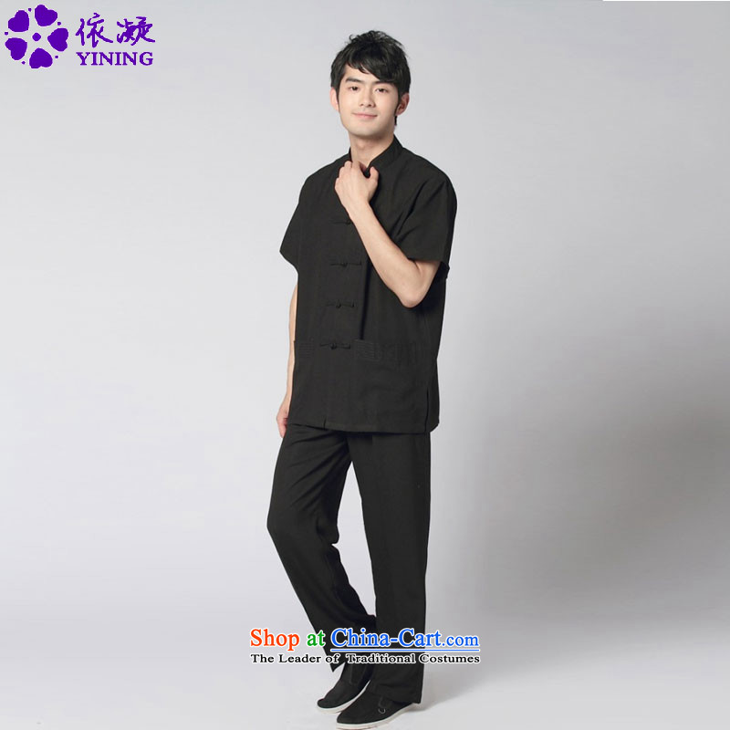 In accordance with the stylish new fuser men retro sheikhs wind short-sleeved Chinese tunic two kits Tang Dynasty Package Thermal Tai Chi Kit -10# WNS/2350# services in accordance with the fuser has been pressed 3XL, shopping on the Internet