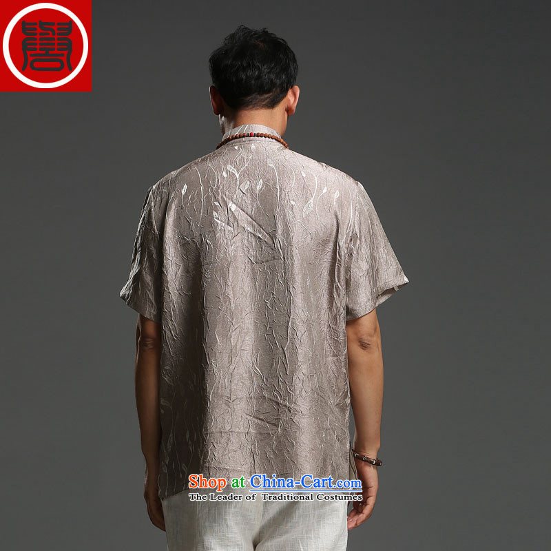 Renowned men 2014 Summer new middle-aged man Tang dynasty short-sleeved cotton linen Tang dynasty loose breathable short-sleeved T-shirt (175), renowned large carbon (CHIYU) , , , shopping on the Internet