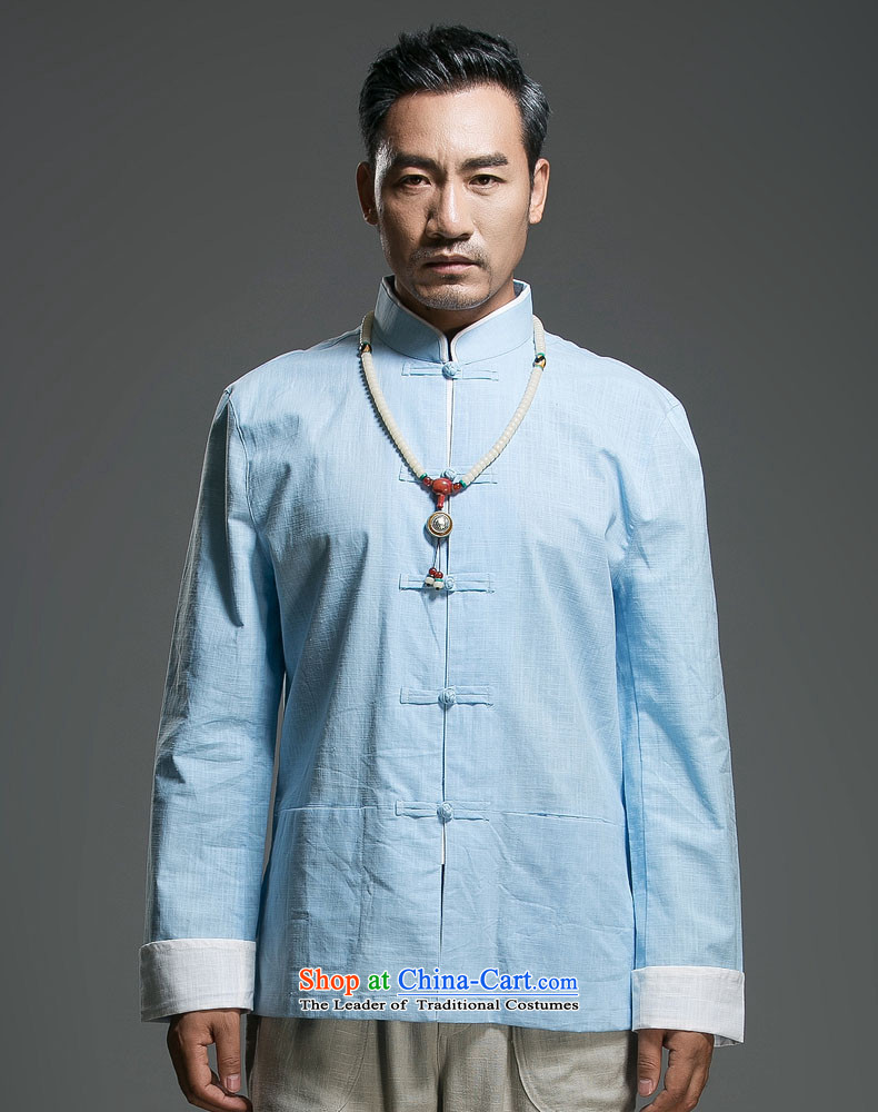 The fall of the renowned linen Solid Color Tang dynasty long-sleeved loose China wind men's jackets and disc buttoned, ethnic white in pictures, price, (170)brand platters! The elections are supplied in the national character of distribution, so action, buy now enjoy more preferential! As soon as possible.