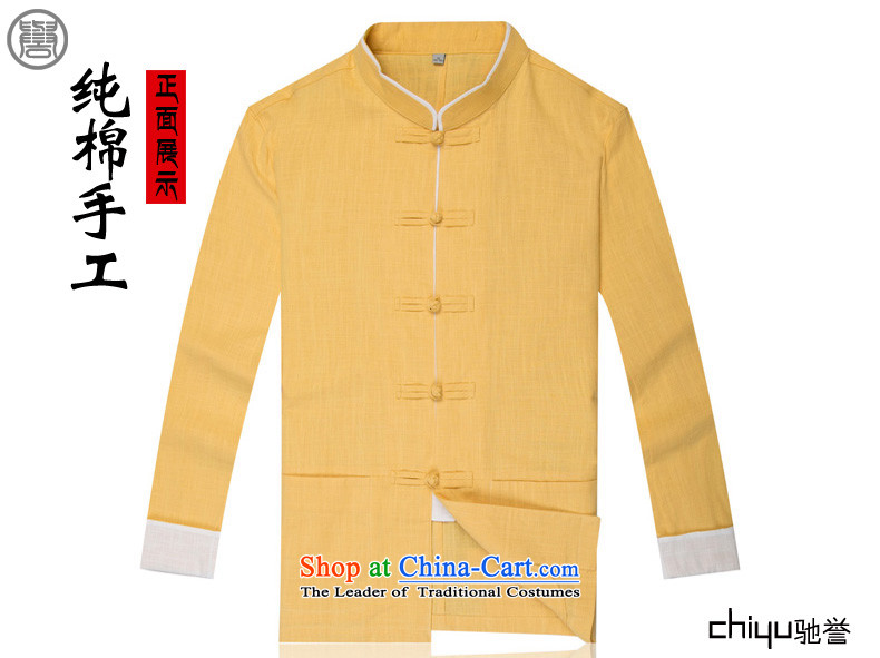 The fall of the renowned linen Solid Color Tang dynasty long-sleeved loose China wind men's jackets and disc buttoned, ethnic white in pictures, price, (170)brand platters! The elections are supplied in the national character of distribution, so action, buy now enjoy more preferential! As soon as possible.