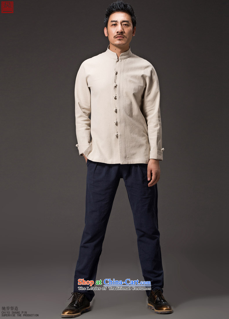 Renowned China wind men cotton linen garments of ethnic Chinese shirt men Sau San disk tie china long sleeved shirt collar improved Tang dynasty blue XXL picture, prices, brand platters! The elections are supplied in the national character of distribution, so action, buy now enjoy more preferential! As soon as possible.