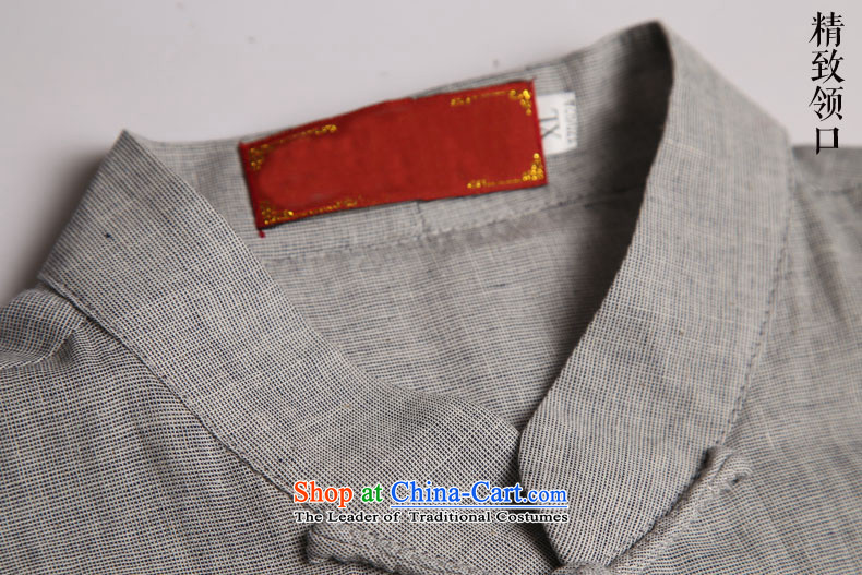 Renowned Tang Dynasty Men's Mock-Neck men casual cotton linen short-sleeved men pure color Tang dynasty breathable T-shirt for summer New Light Gray Movement (185)Where the picture, prices, brand platters! The elections are supplied in the national character of distribution, so action, buy now enjoy more preferential! As soon as possible.