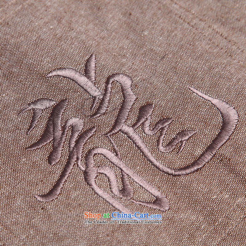 Renowned Tang replacing men short-sleeved cotton linen 2014 new dragon design Tang dynasty summer breathable T-shirt, brown-seok (185), national costumes (CHIYU renowned shopping on the Internet has been pressed.)