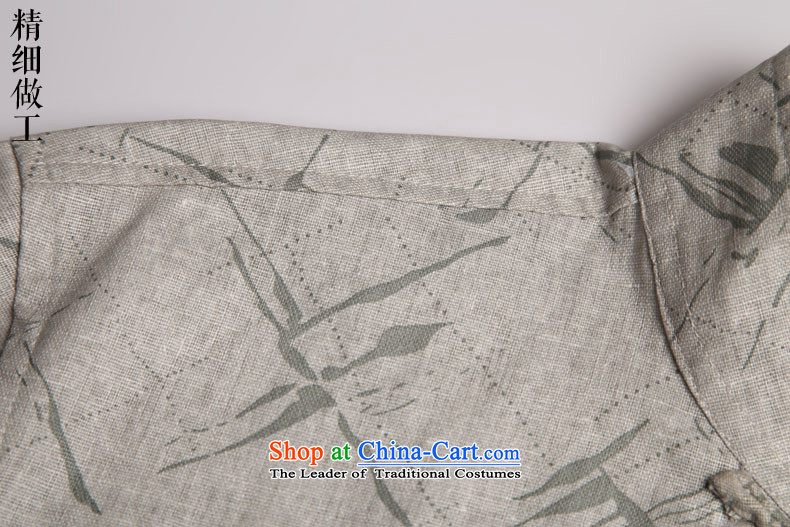Renowned Tang dynasty men cotton linen collar short-sleeved shirt loose stamp Recreation Fashion Chinese men light gray large (175)Picture, prices, brand platters! The elections are supplied in the national character of distribution, so action, buy now enjoy more preferential! As soon as possible.