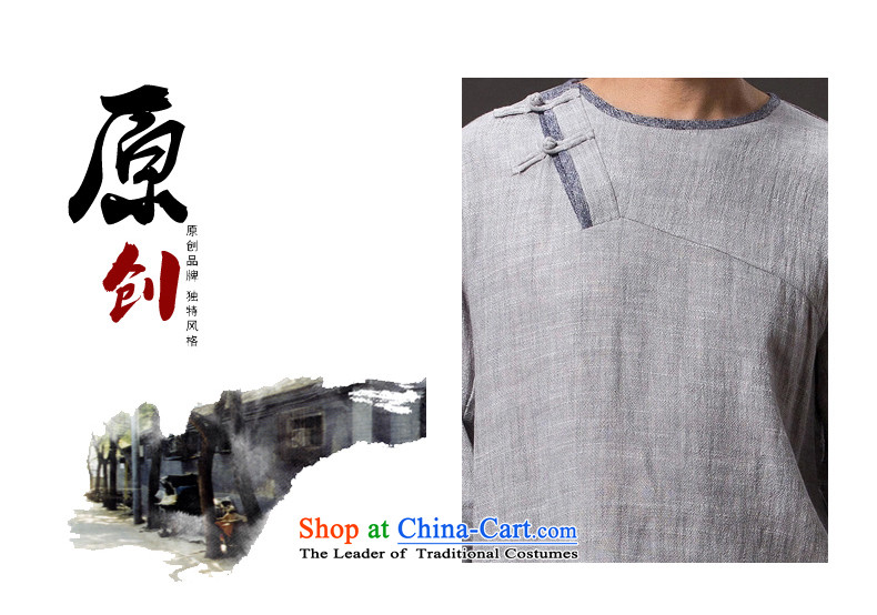 Renowned China wind spring men cotton linen Tang Dynasty Han-ball-improved long-sleeved clothing loose swashplate buttoned, light gray jumbo (2XL) picture, prices, brand platters! The elections are supplied in the national character of distribution, so action, buy now enjoy more preferential! As soon as possible.