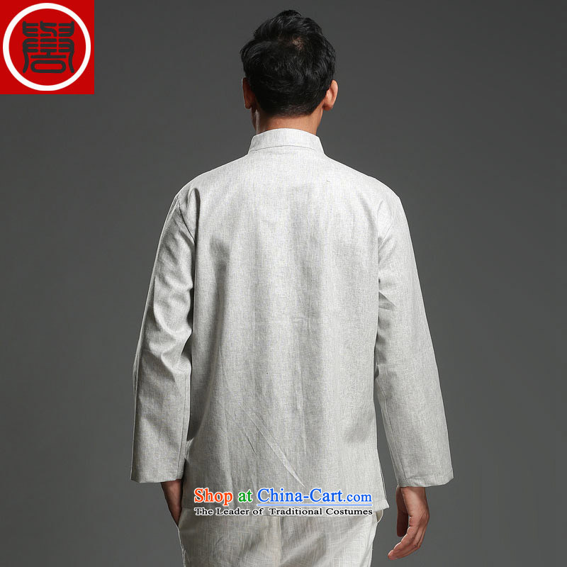Renowned New China wind load spring and autumn and long-sleeved Chinese Tang dynasty and long-sleeved tray clip Tang dynasty cotton linen coat carbon jumbo (2XL), renowned (CHIYU) , , , shopping on the Internet