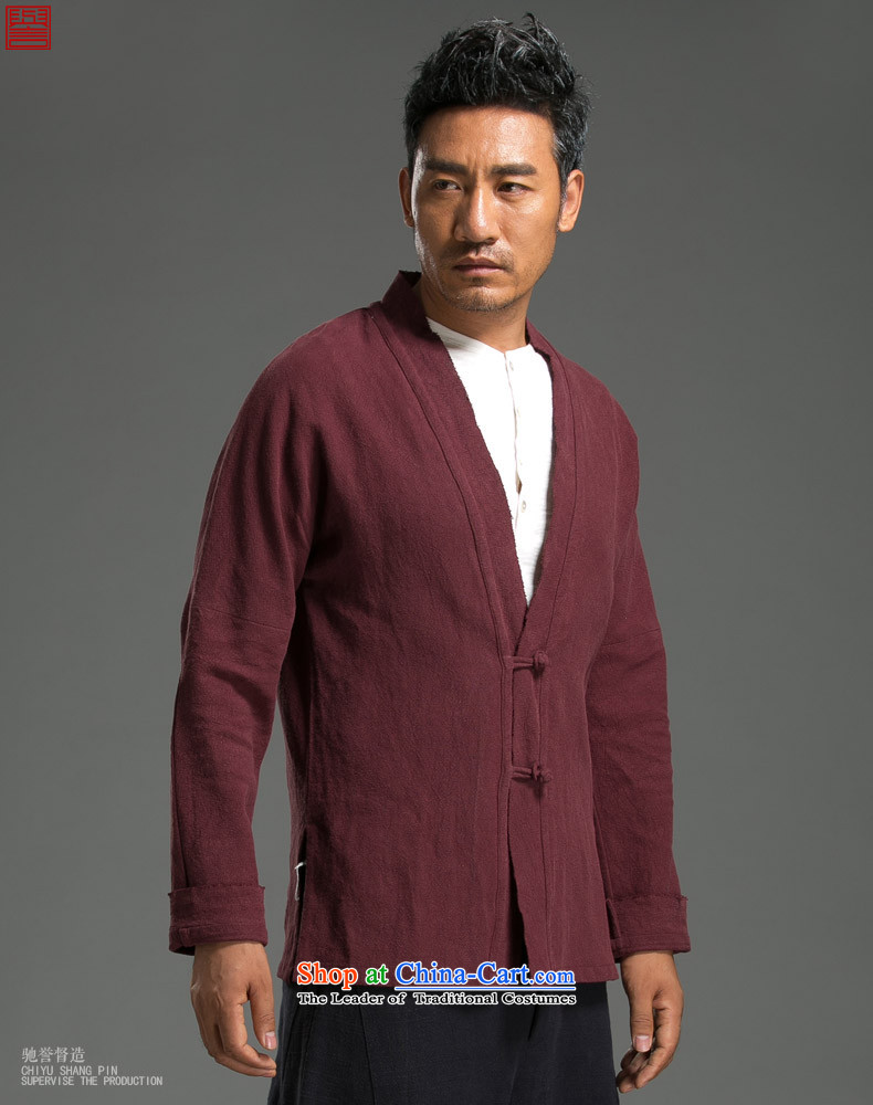 Renowned China wind men fall long-sleeved sweater Tang dynasty male cardigan linen coat leisure national sentiment Chinese tea service Han-T-shirt dark blue XL Photo, prices, brand platters! The elections are supplied in the national character of distribution, so action, buy now enjoy more preferential! As soon as possible.